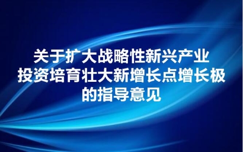 关于扩大战略性新兴产业投资培育壮大新增长点增长极的指导意见